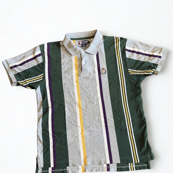 Chaps Other - Chaps Green, Yellow, and Purple Striped Polo